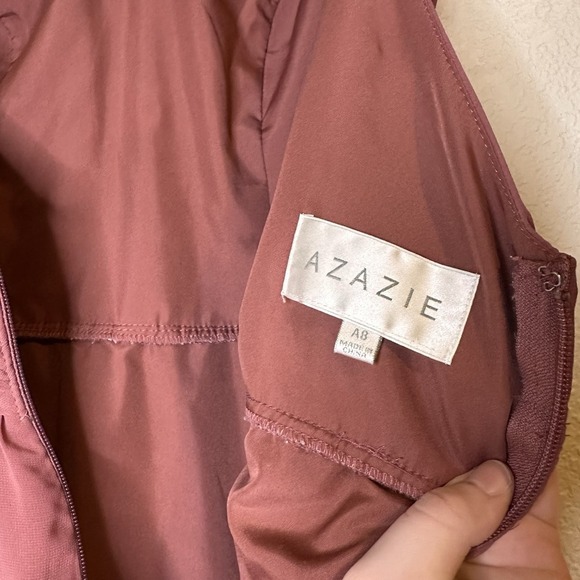 Azazie Raine A8 A-Line Sweetheart Floor Length Bridesmaid Dress Desert Rose - Picture 7 of 15